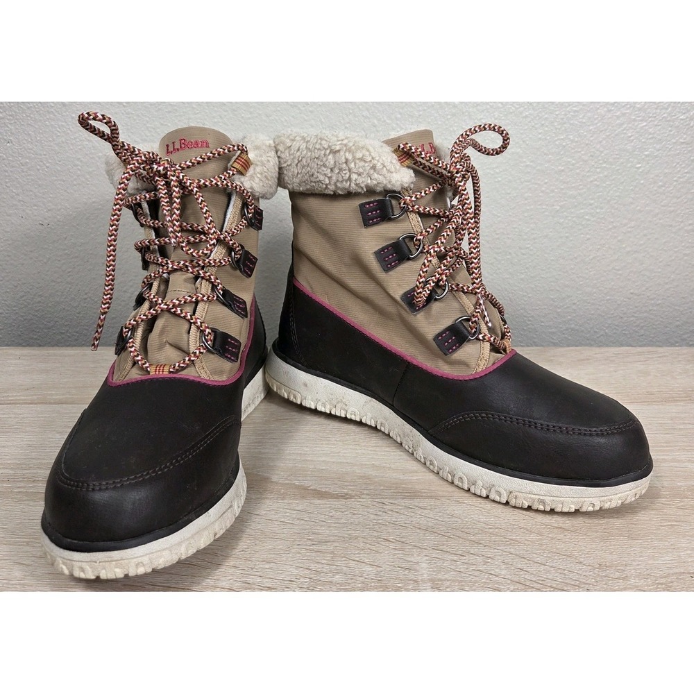 LL Bean Women's Insulated Waterproof Winter Snow Boots Brown Size 6.5 Medium